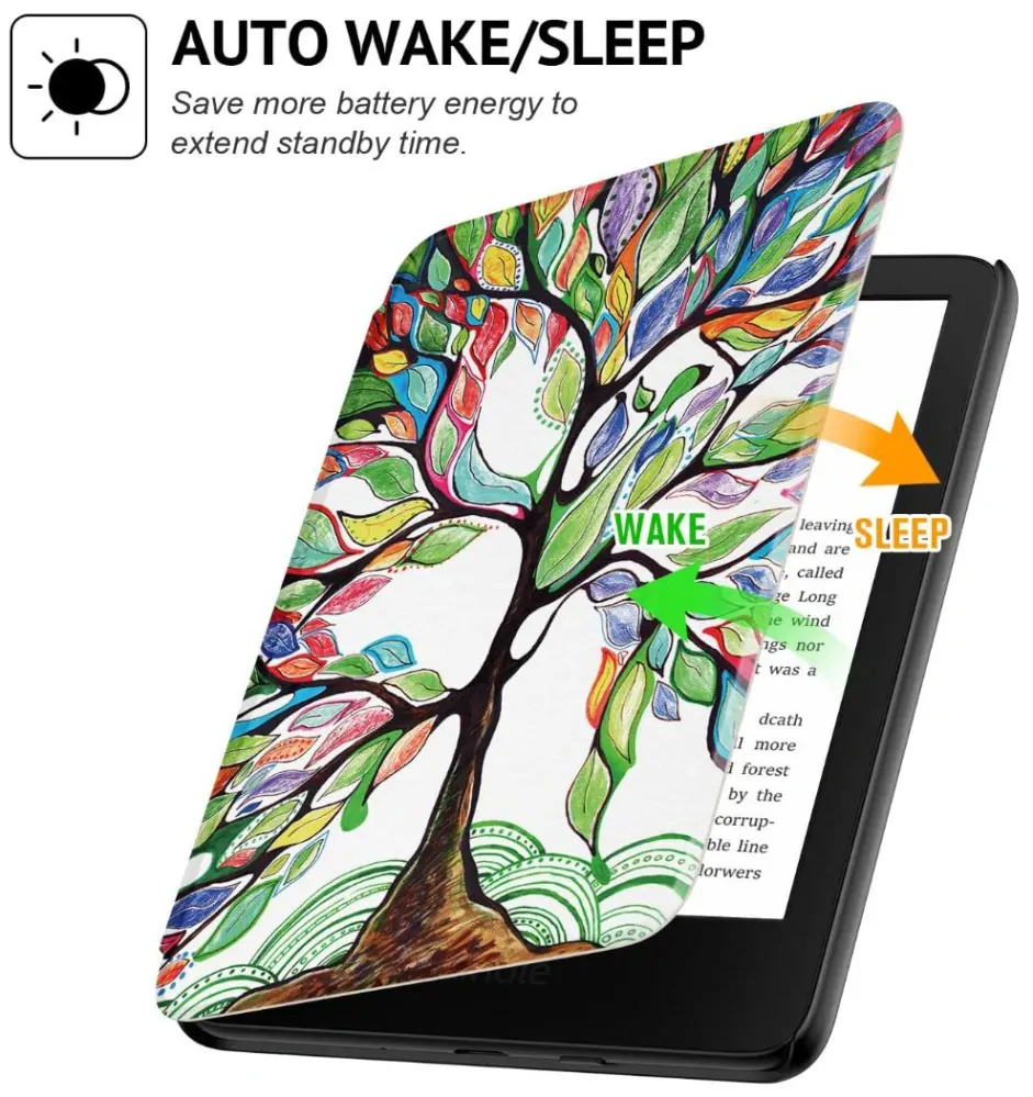 Armori Trimer T124, pouzdro pro Amazon Kindle Paperwhite 1/2/3 - magnetické zavírání, AutoSleep, motiv Tree