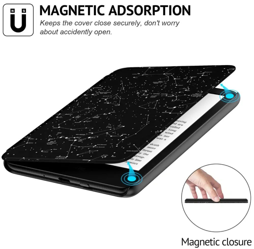 Armori Trimer T152, pouzdro pro Amazon Kindle 8 (2016) - magnetické zavírání, AutoSleep, motiv Constellation