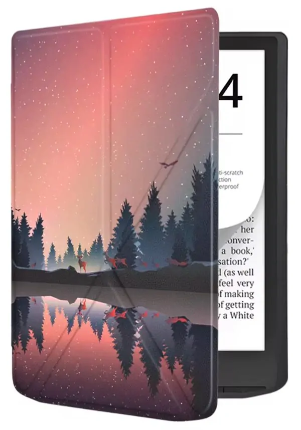 ARMORI STANDER S193, pouzdro se stojánkem Origami pro Pocketbook 743 G/C/K3 (InkPad4, Color 2, Color 3) - motiv Nightlake