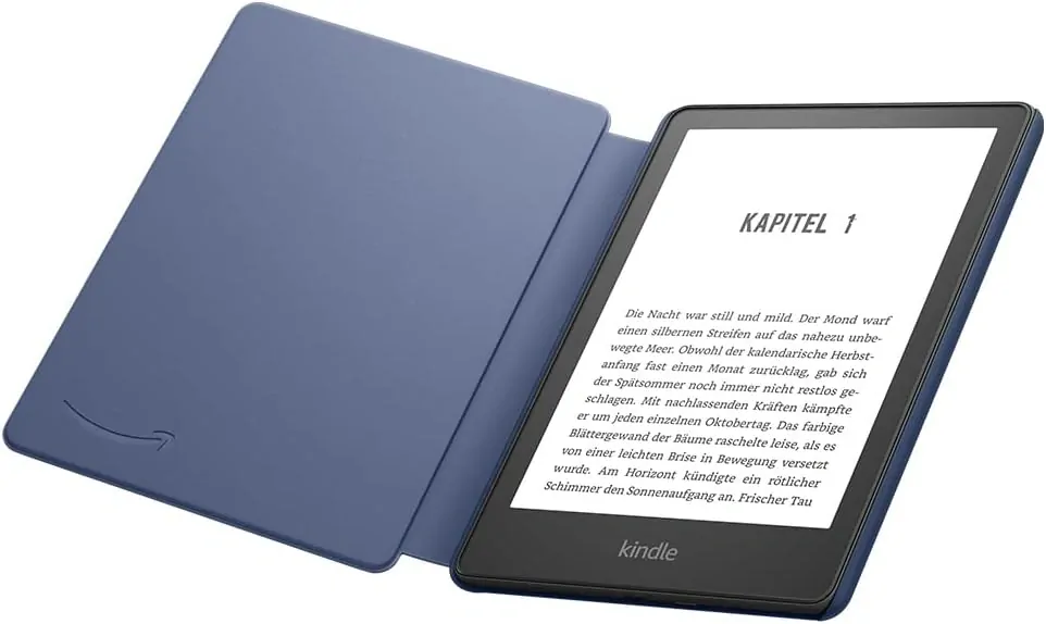 Originální pouzdro Amazon Kindle Paperwhite 5 (2021) - KP5WPDB, PU kůže, vodotěsné, tmavě modré