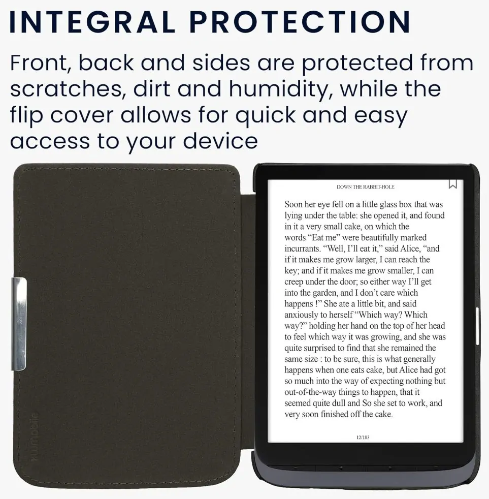 Pouzdro KW Mobile - Brushed Heart - KW5574703 - pro Pocketbook 614/615/624/625/626 - tmavě šedé