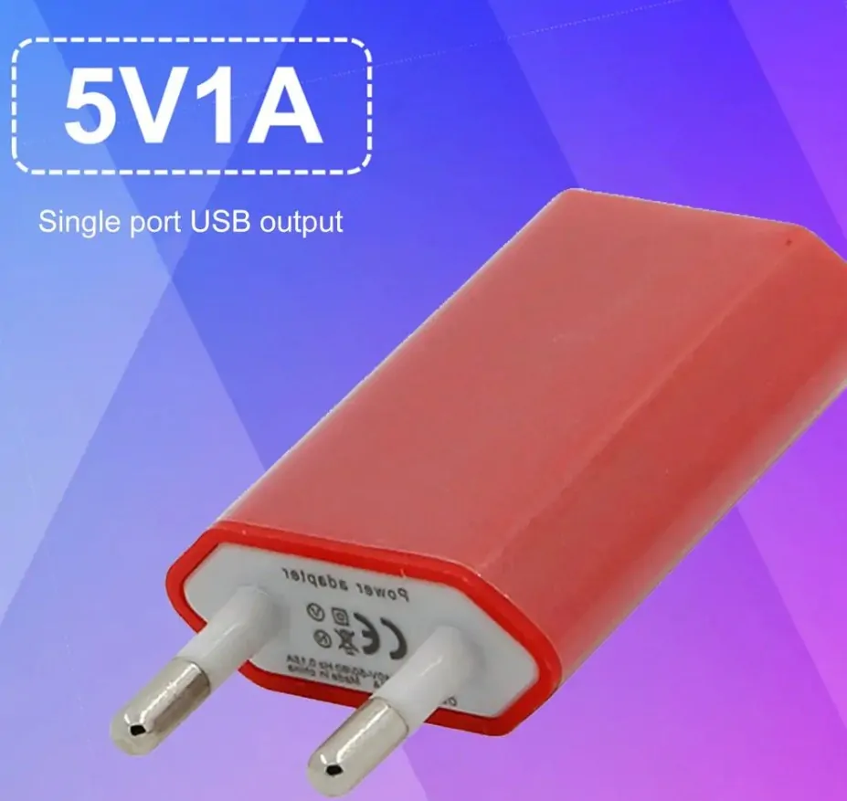 USB síťový adaptér - AR-1005 - Univerzální nabíječka, 5V/1A - červená