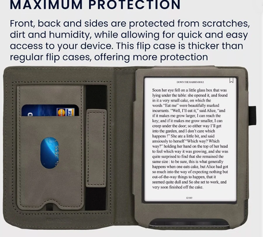 Pouzdro KW Mobile - Brushed Heart - 23SF002C - pro Pocketbook 629 Verse / 634 Verse Pro / Color - šedé