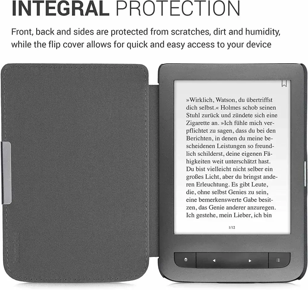 Pouzdro KW Mobile - Brushed Heart - KW5574701 - pro Pocketbook 614/615/624/625/626 - tmavě červené