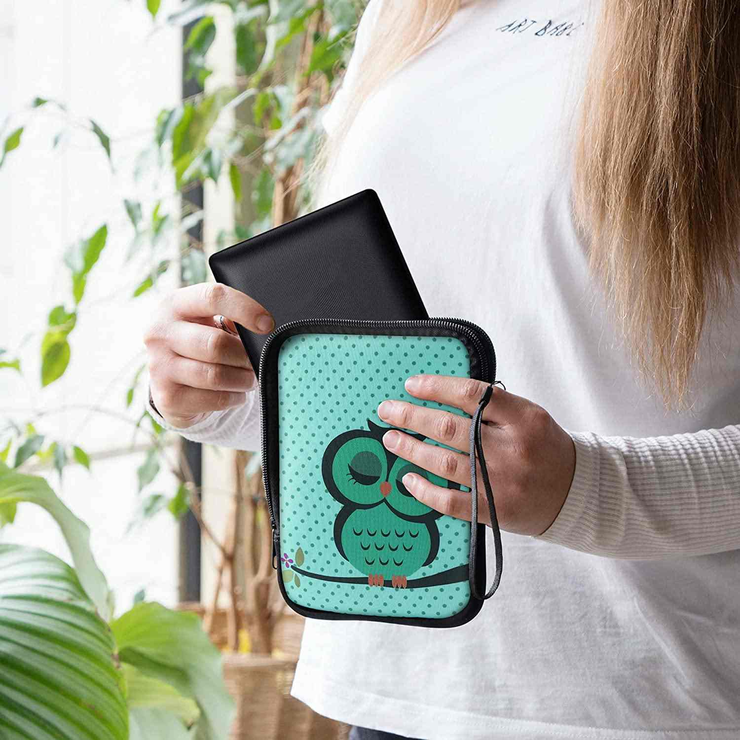 Pouzdro KW Mobile Sleeping Owl - KW5033510 - Univerzální pouzdro pro čtečky 6" - tyrkysové