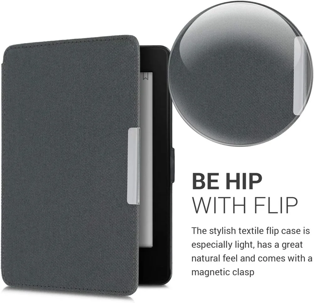 Pouzdro KW Mobile - Nylon Book - KW4948773 - pro Amazon Kindle Paperwhite 1/2/3 - antracitové