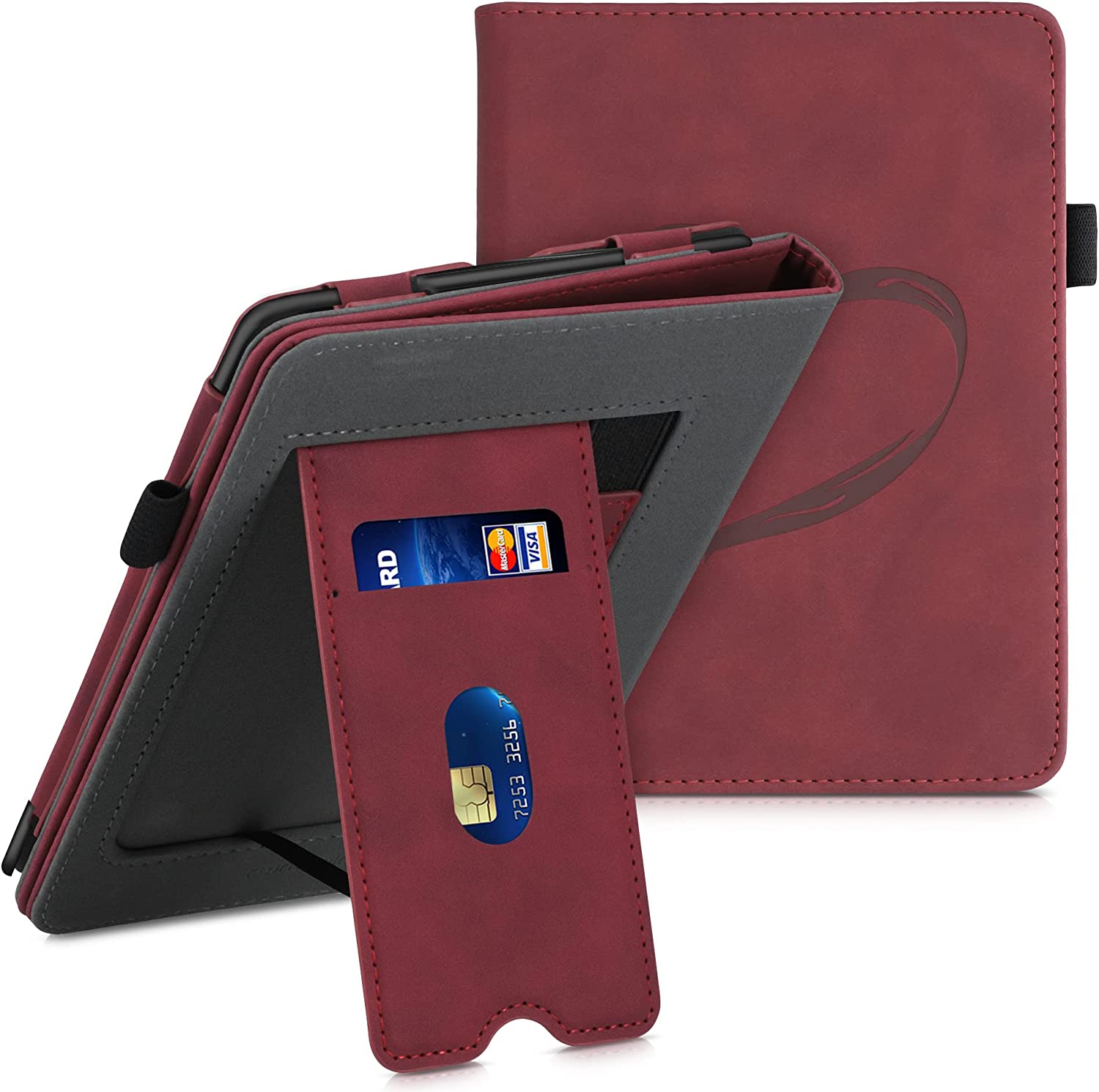 Pouzdro KW Mobile - Nubuck Brushed Heart - KW5626202 - pro Amazon Kindle Paperwhite 5 (2021) - Dark Red