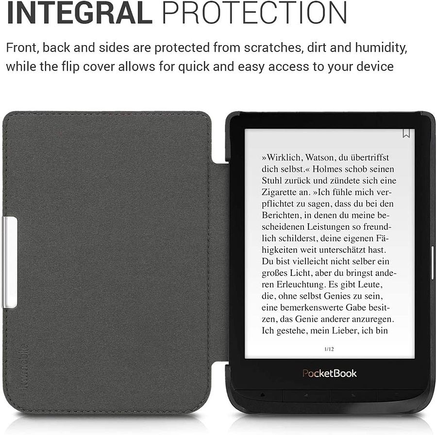 Pouzdro KW Mobile - Butterfly Tendril - KW5022802 - pro Pocketbook 616/617/627/628/632/633 - šedé