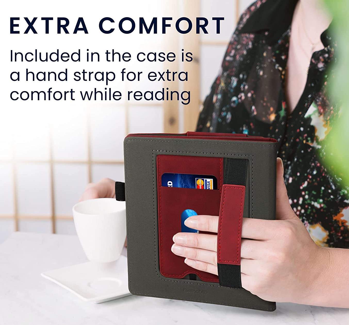 Pouzdro KW Mobile - Nubuck Brushed Heart - KW5939301 - pro Amazon Kindle Oasis 2/3 - Dark Red