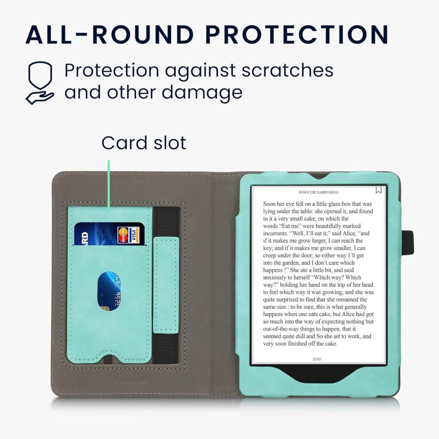 Pouzdro KW Mobile - Nubuck Mint - KW5761971 - pro Amazon Kindle Paperwhite 5 (2021) - tyrkysové