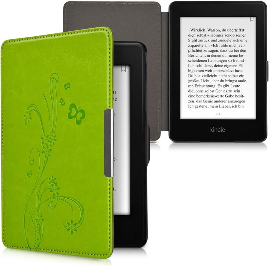 Pouzdro KW Mobile - Butterfly Tendril - KW2313628 - pro Amazon Kindle Paperwhite 1/2/3 - zelené