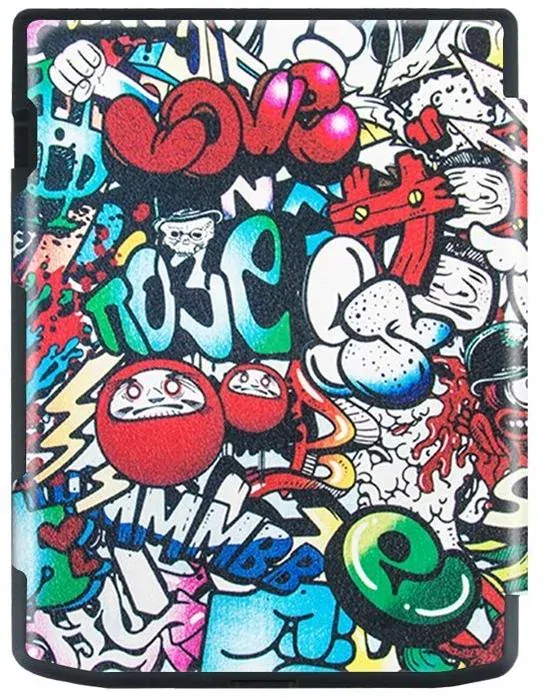 Pouzdro B-SAFE LOCK 3484, obal na Pocketbook 743G InkPad 4 a Pocketbook 743C InkPad Color 2 - motiv Comics, magnetické zavírání, AutoSleep