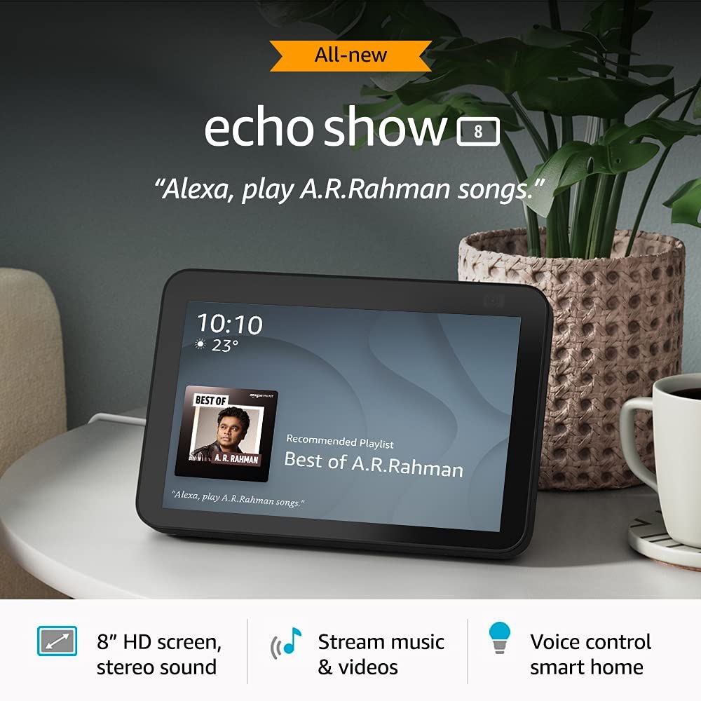 AMAZON ECHO SHOW 8 (2021, 2.GEN) - hlasový asistent s displejem 8" - černý