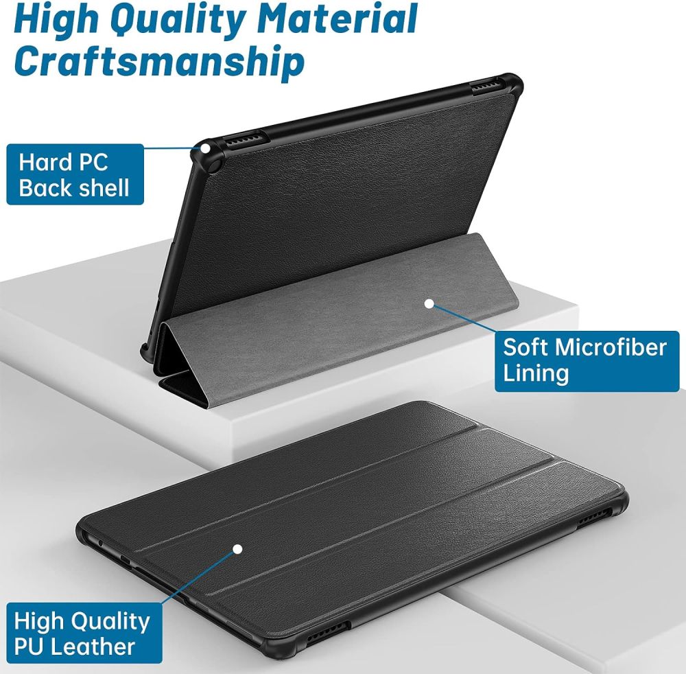 Durable Lock DLS-207 - pouzdro se stojánkem pro Amazon Kindle Fire HD 10 - černé (11.gen, 13.gen.)