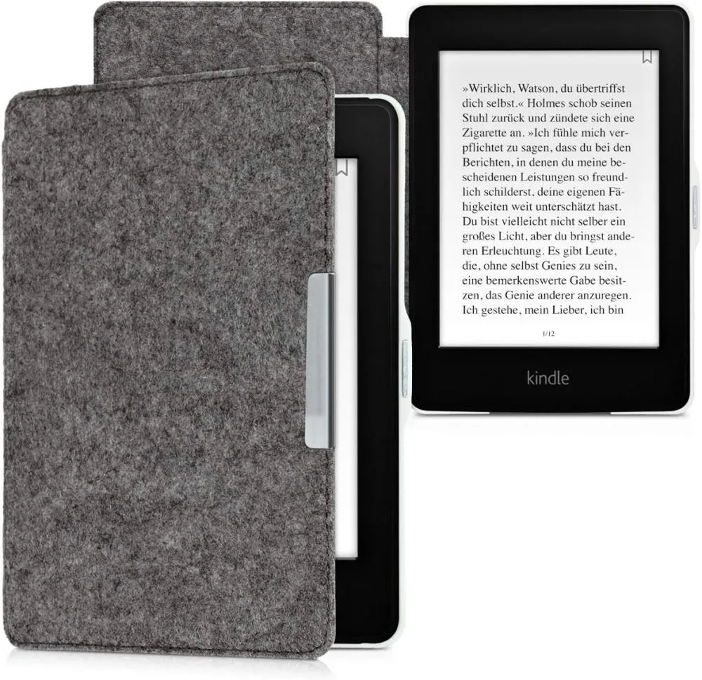 Pouzdro KW Mobile Felt Fabric - KW3434522 - pro Amazon Kindle Paperwhite 1/2/3 - šedé