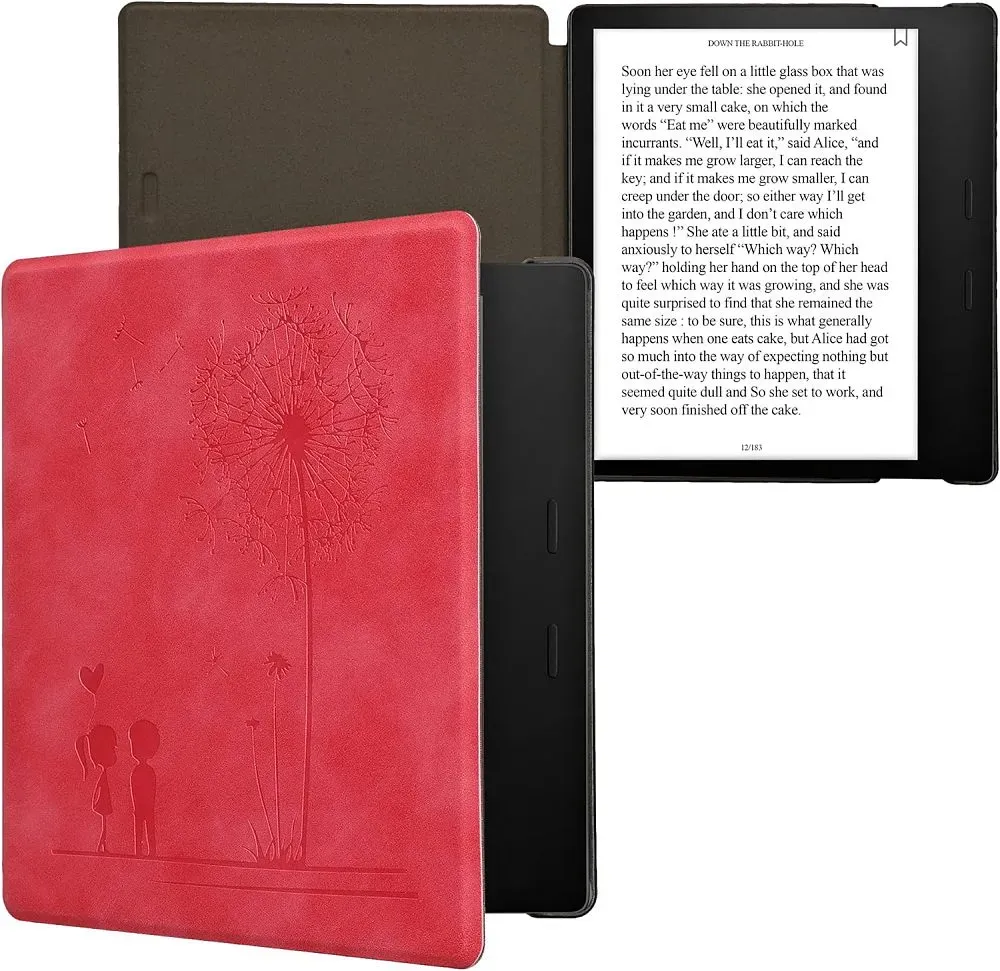 Pouzdro KW Mobile - Dandelion Love - KW5697212 - pro Amazon Kindle Oasis 2/3 - červené