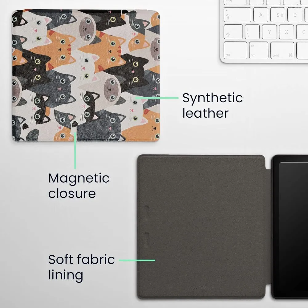 Pouzdro KW Mobile - Cats - KW4941740 - pro Amazon Kindle Oasis 2 / 3 - vícebarevné