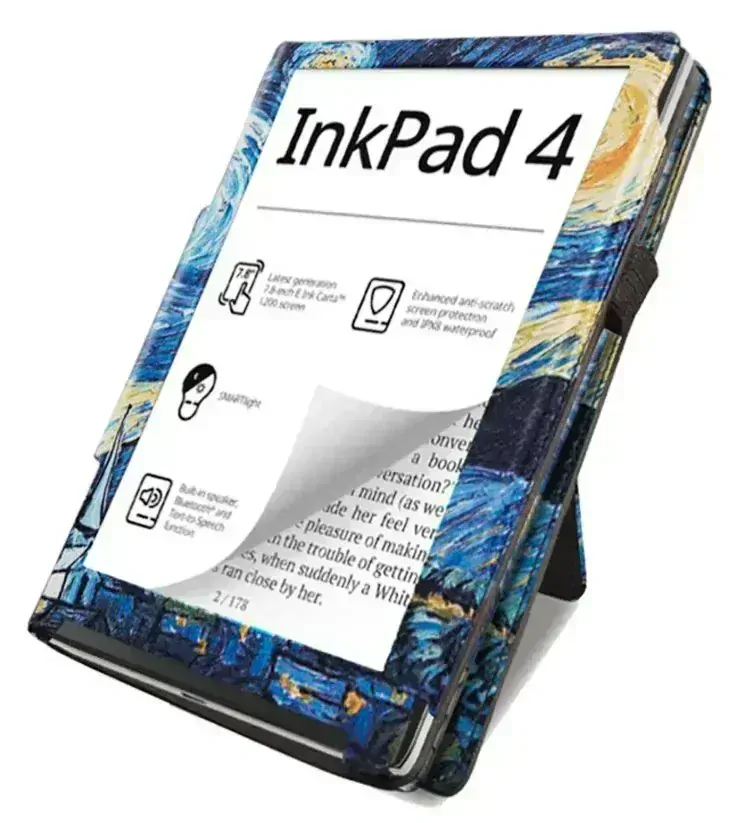 Fortress FT4005 - pouzdro se stojánkem pro Pocketbook 743 (G/C/K) - motiv Gogh, magnet, AutoSleep