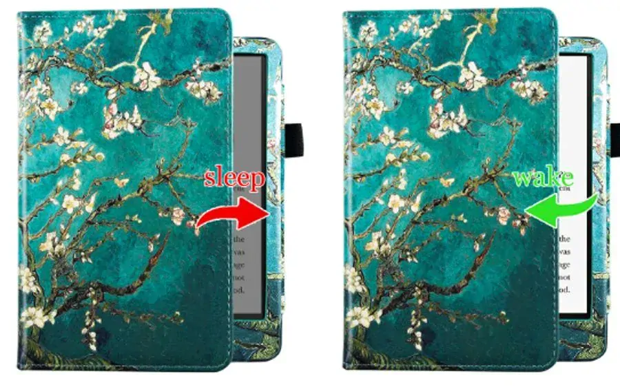 Fortress FT4014 Premium - pouzdro se stojánkem pro Amazon Kindle Paperwhite 5 (2021) - motiv Blue Garden, magnet, AutoSleep