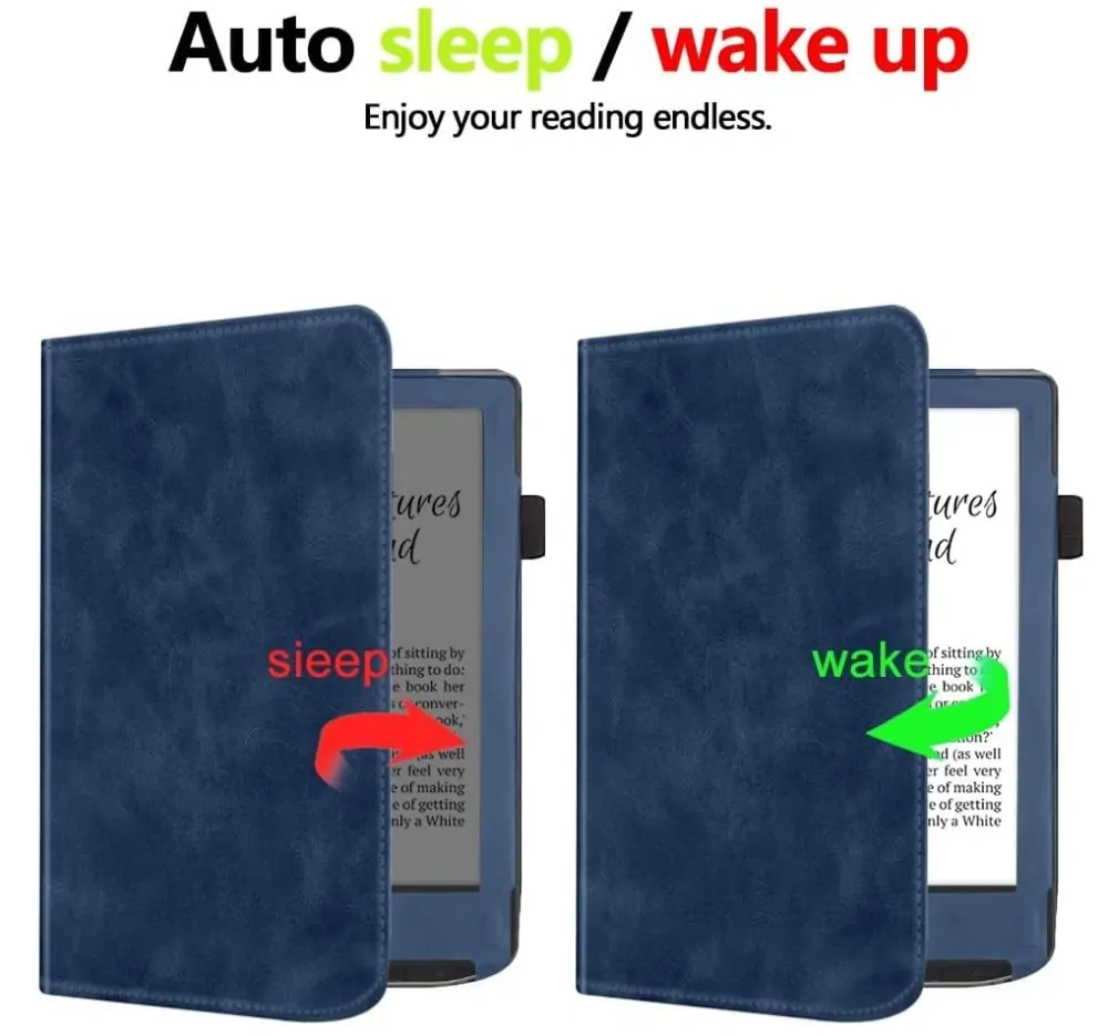 ARMORI Holder T047 - pouzdro se stojánkem pro Pocketbook 629/634 Verse (Pro) - tmavě modré, magnet, AutoSleep