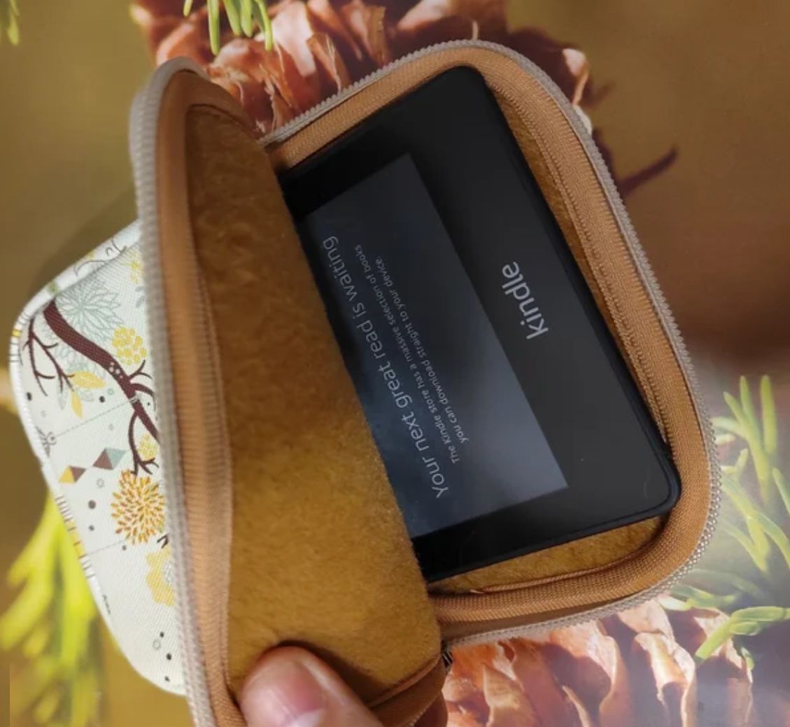 ARMORI Zipper Z075 - motiv Pink Birds - Univerzální pouzdro pro čtečky 6" - textilní, zip