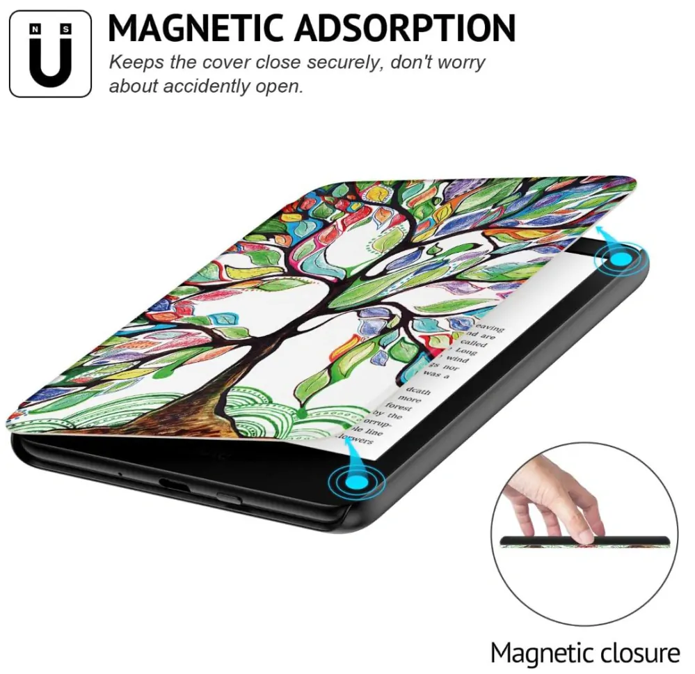 Armori Trimer T124, pouzdro pro Amazon Kindle Paperwhite 1/2/3 - magnetické zavírání, AutoSleep, motiv Tree