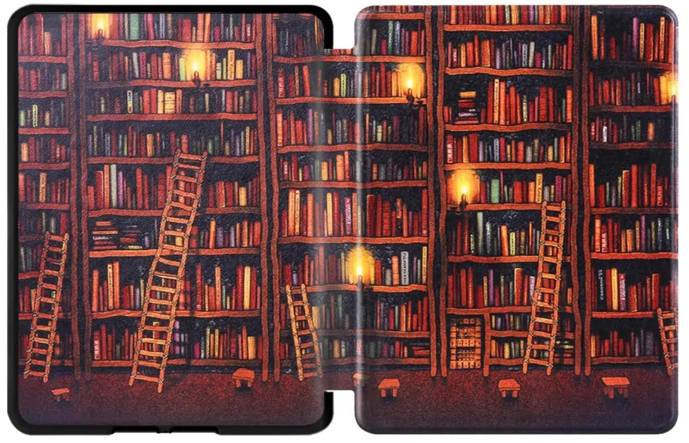 Armori Trimer T128, pouzdro pro Amazon Kindle Paperwhite 1/2/3 - magnetické zavírání, AutoSleep, motiv Library