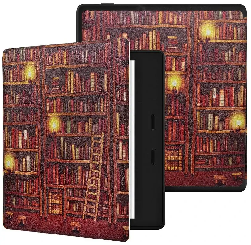 Armori Trimer T153, pouzdro pro Amazon Kindle Oasis 2/3 - magnetické zavírání, AutoSleep, motiv Library