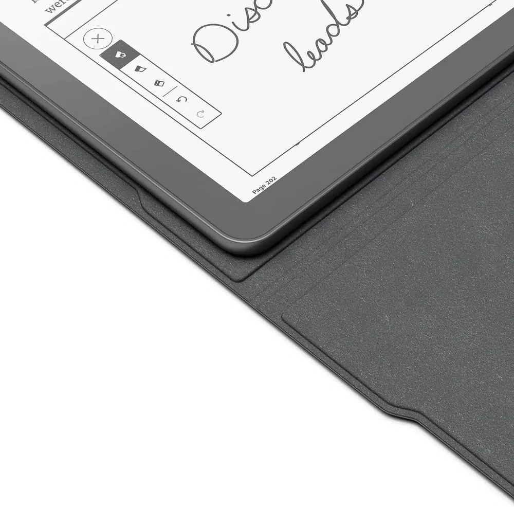 Originální pouzdro Amazon Kindle Scribe - KSLEBL, pravá kůže, stojánek, černé