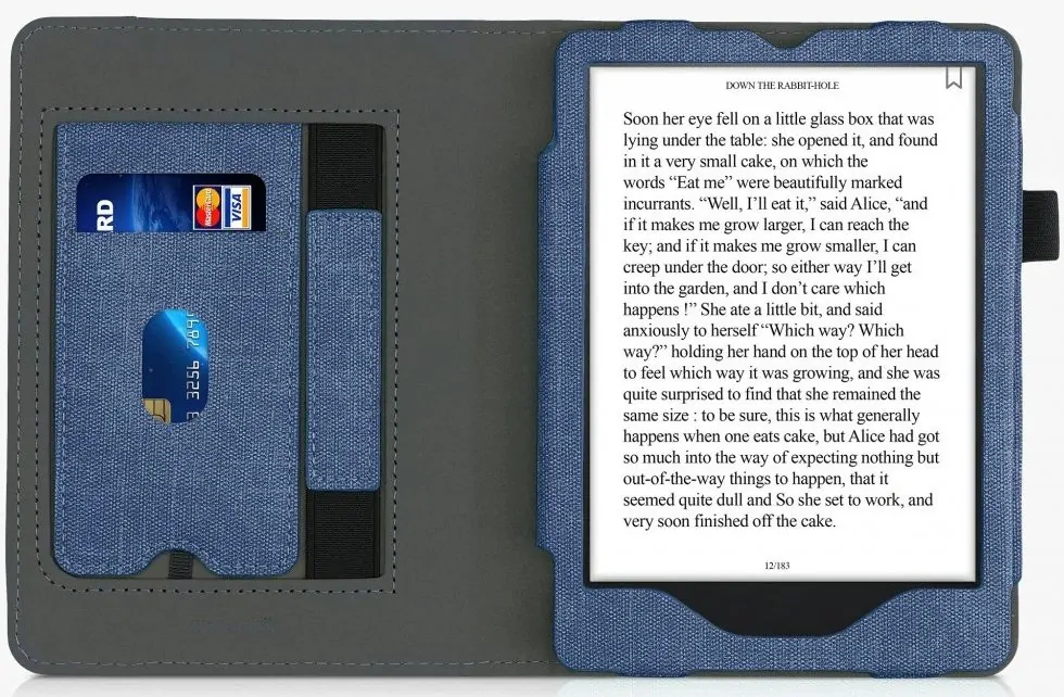 Pouzdro KW Mobile Double Leather - KW5626103 - pro Amazon Kindle Paperwhite 5 (2021) - grey, denim