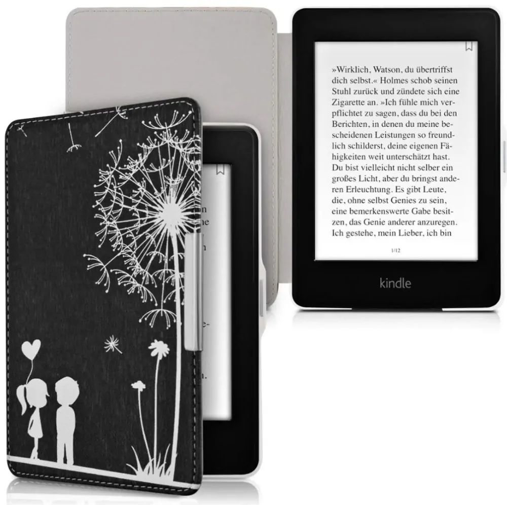 Pouzdro KW Mobile - Dandelion Love - KW2313617 - pro Amazon Kindle Paperwhite 1 / 2 / 3 - černé