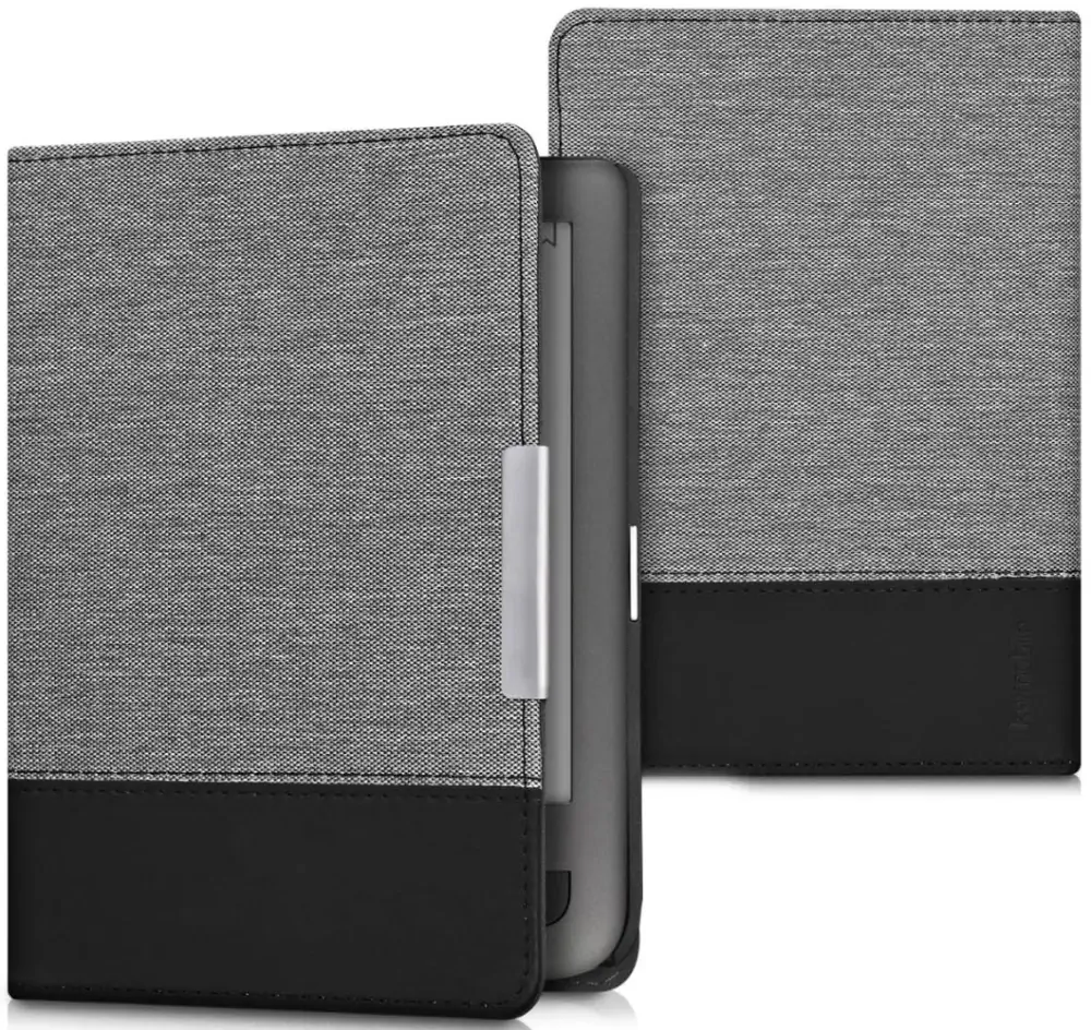 Pouzdro KW Mobile - Fabric Flip - KW4334422 - pro Pocketbook 614/615/624/625/626 - světle šedé
