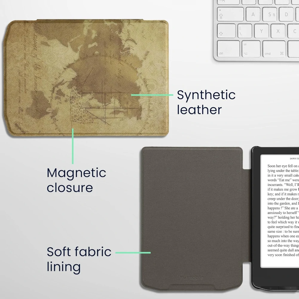 Pouzdro KW Mobile - Travel Vintage - 23RQ008C - pro Pocketbook 629 Verse / 634 Verse Pro / 634 Verse Color - vícebarevné