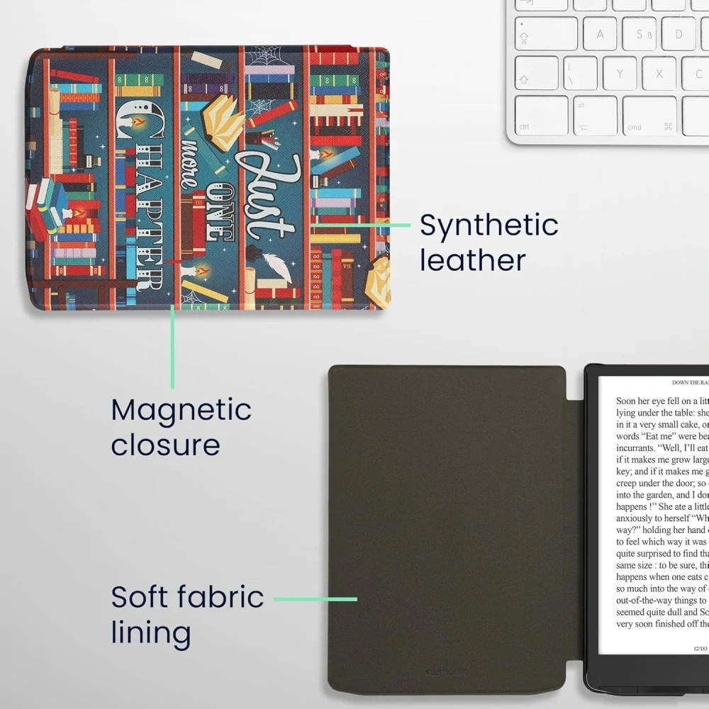 Pouzdro KW Mobile - Library Motto - KW6164502 - pro Pocketbook 743G InkPad 4 / 743K3 Color 3 / 743C Color 2 - vícebarevné