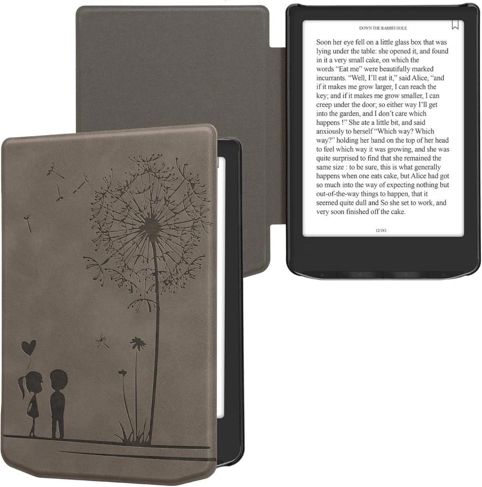 Pouzdro KW Mobile - Dandelion Love - 23SC001C - pro Pocketbook 629 Verse / 634 Verse Pro / Color - šedé