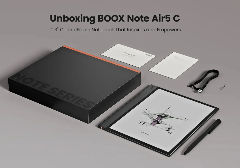 ONYX BOOX NOTE AIR 5 C, 10,3" Kaleido 3, 64 GB, podsvícená, Bluetooth, Android 15, E-ink displej, WiFi - černý