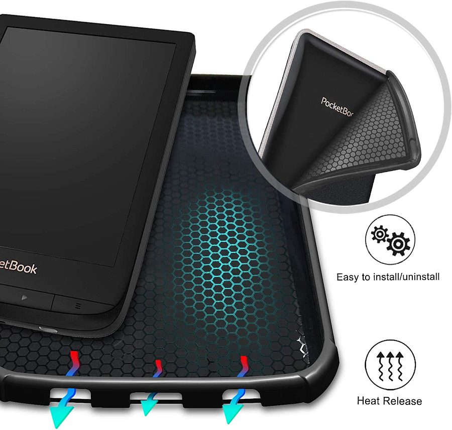 Pouzdro Durable Lock PB-03 pro Pocketbook 616 / 617 / 618 / 627 / 628 / 632 / 633 - motiv Square