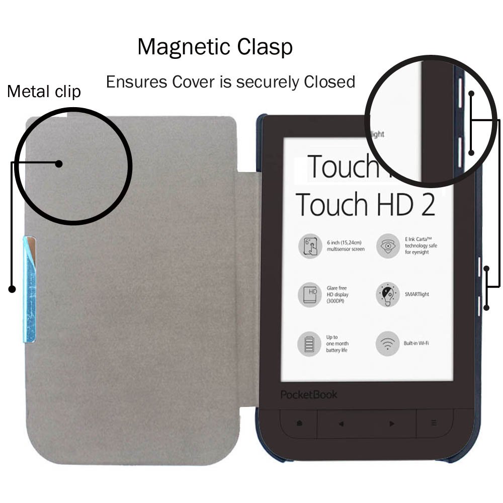 Pouzdro Durable Lock PB-10 pro Pocketbook 631 - tmavě modré