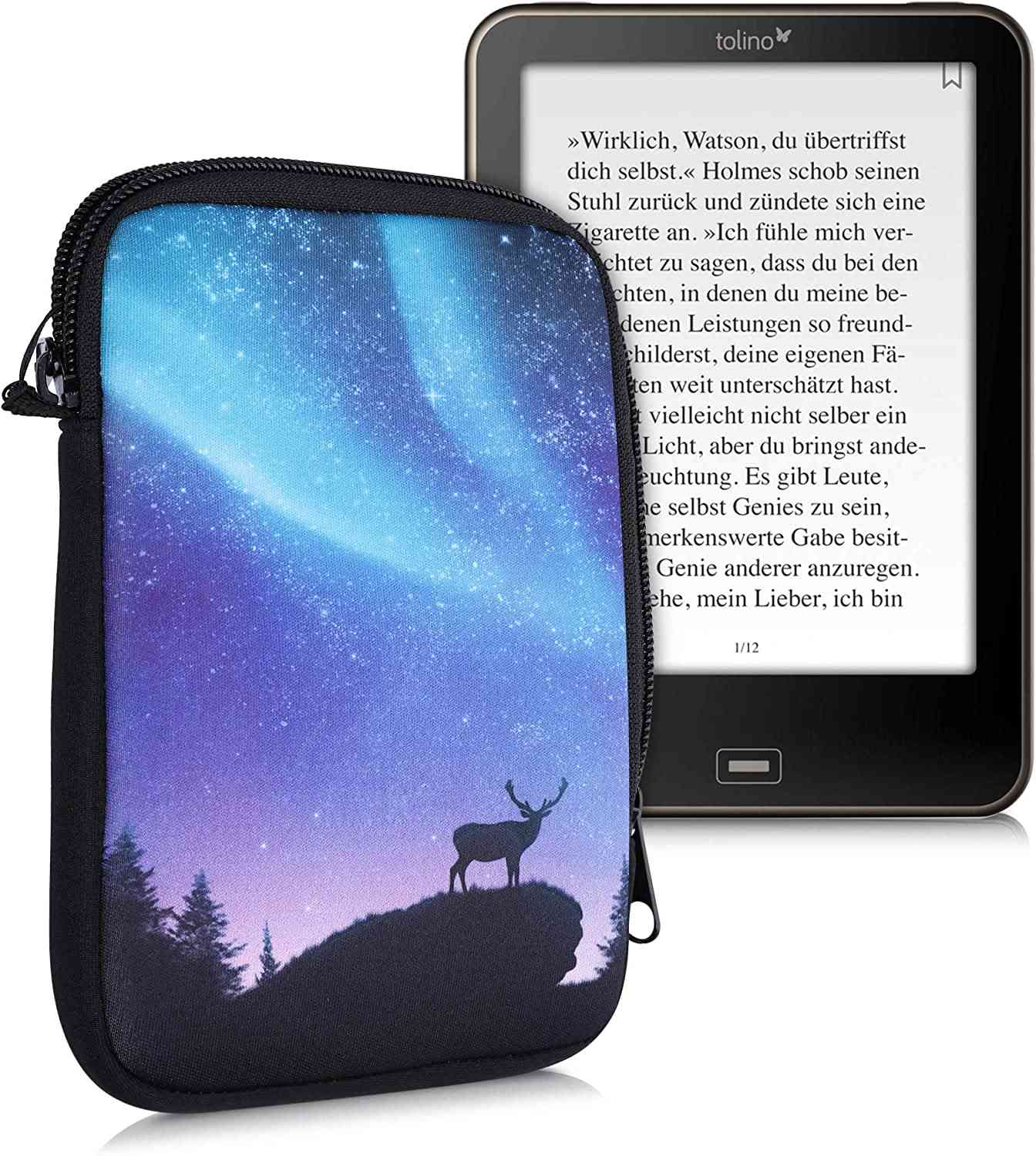 Pouzdro KW Mobile Aurora - KW5033504 - Univerzální pouzdro pro čtečky 6" - černé, modré