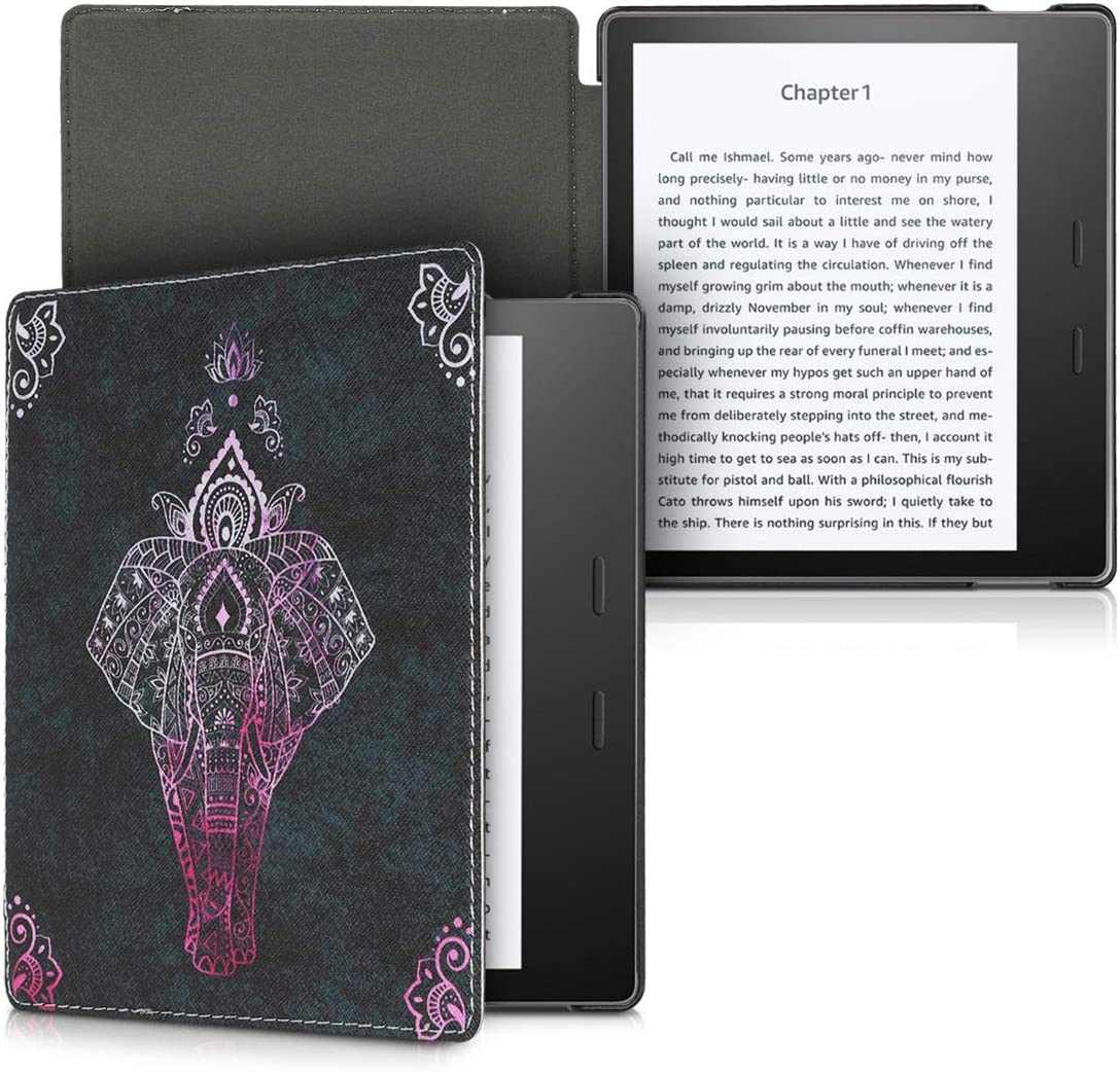 Pouzdro KW Mobile - Elephant Sketch - KW4941701 - pro Amazon Kindle Oasis 2/3 - antracitové