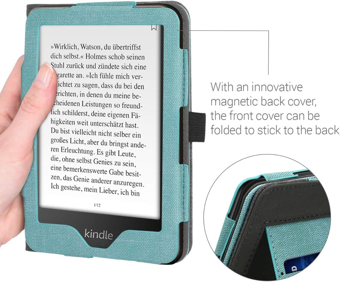 Pouzdro KW Mobile Double Leather - KW5021701 - pro Amazon Kindle Paperwhite 1/2/3 - barva grey, mint