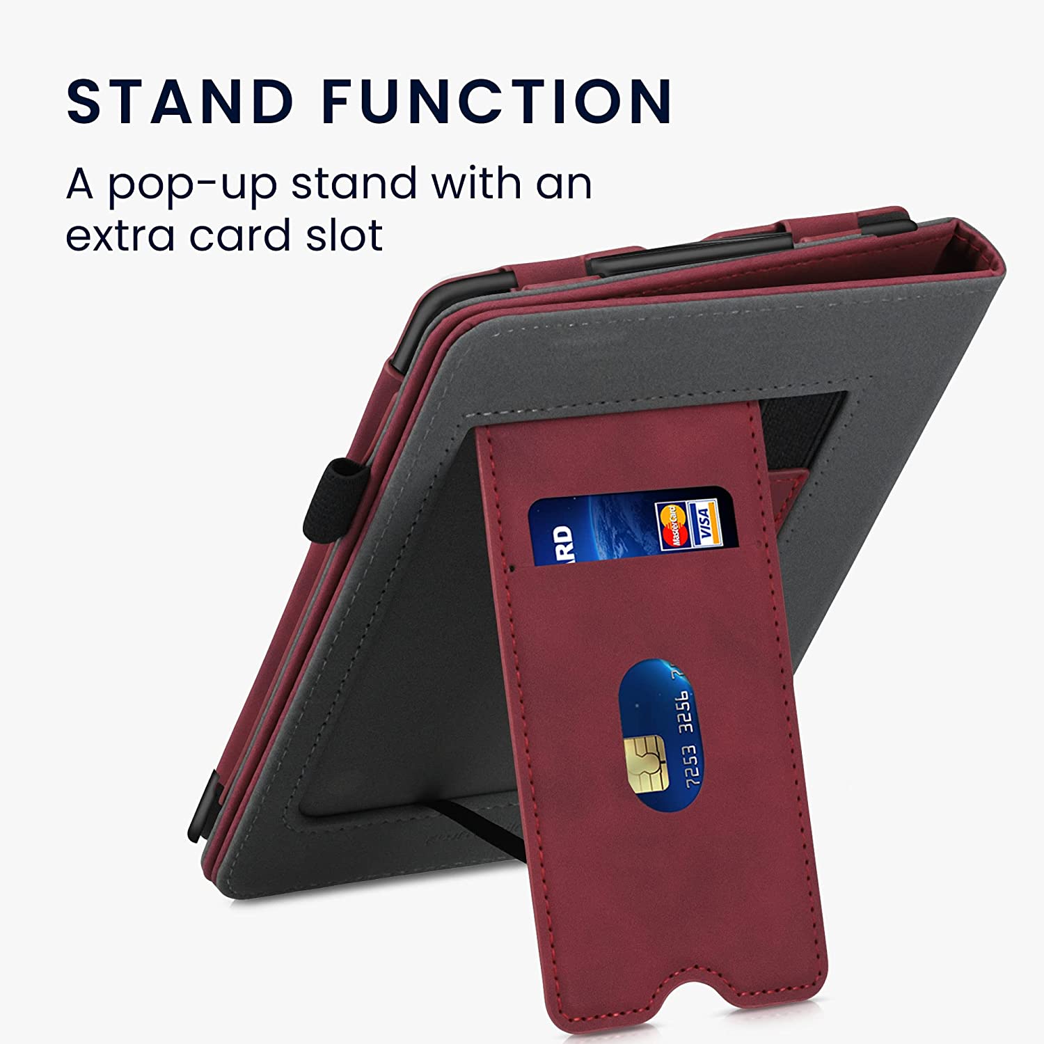 Pouzdro KW Mobile - Nubuck Brushed Heart - KW5626202 - pro Amazon Kindle Paperwhite 5 (2021) - Dark Red