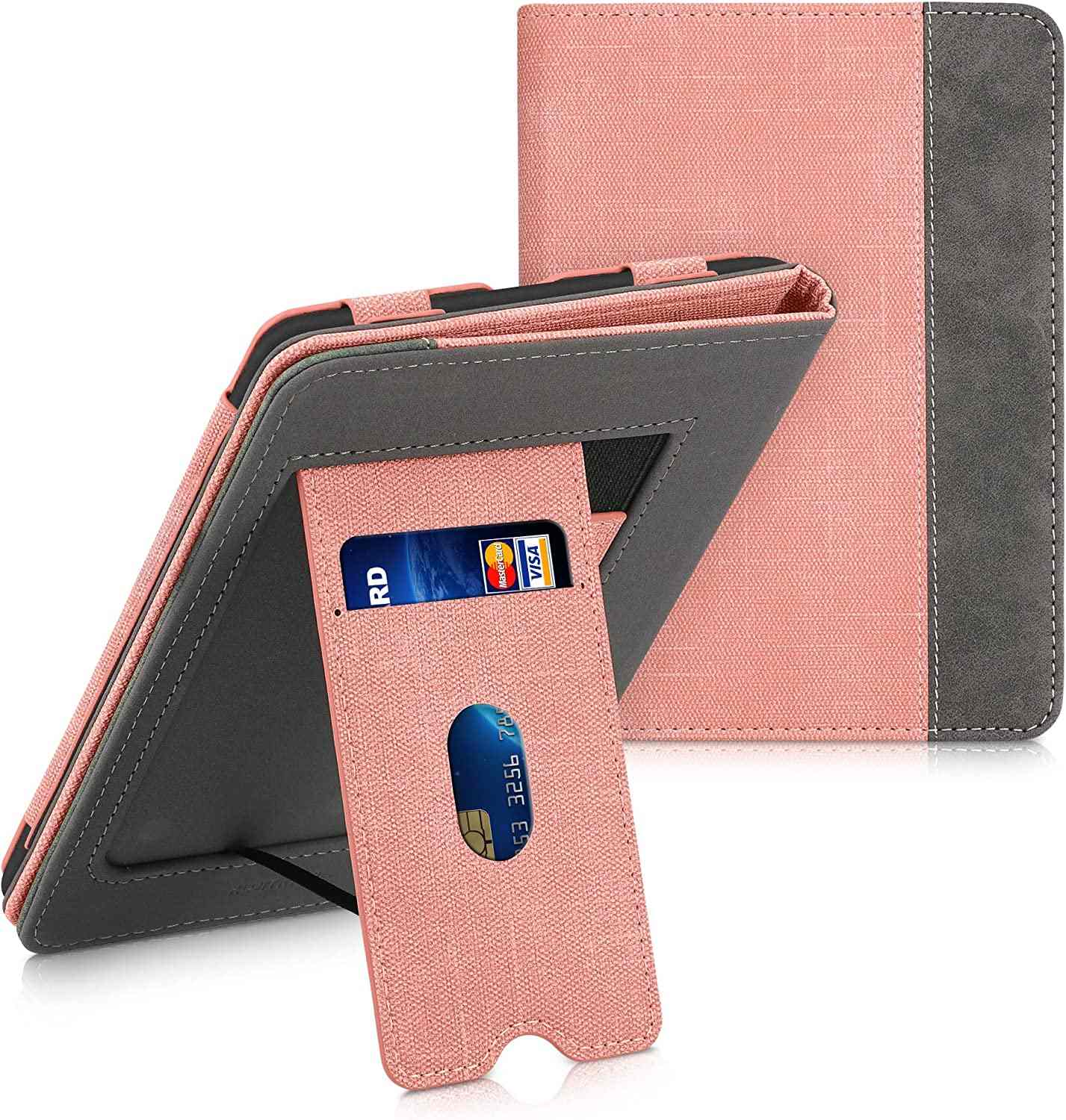 Pouzdro KW Mobile Double Leather - KW5626107 - pro Amazon Kindle Paperwhite 5 (2021) - šedá, růžová