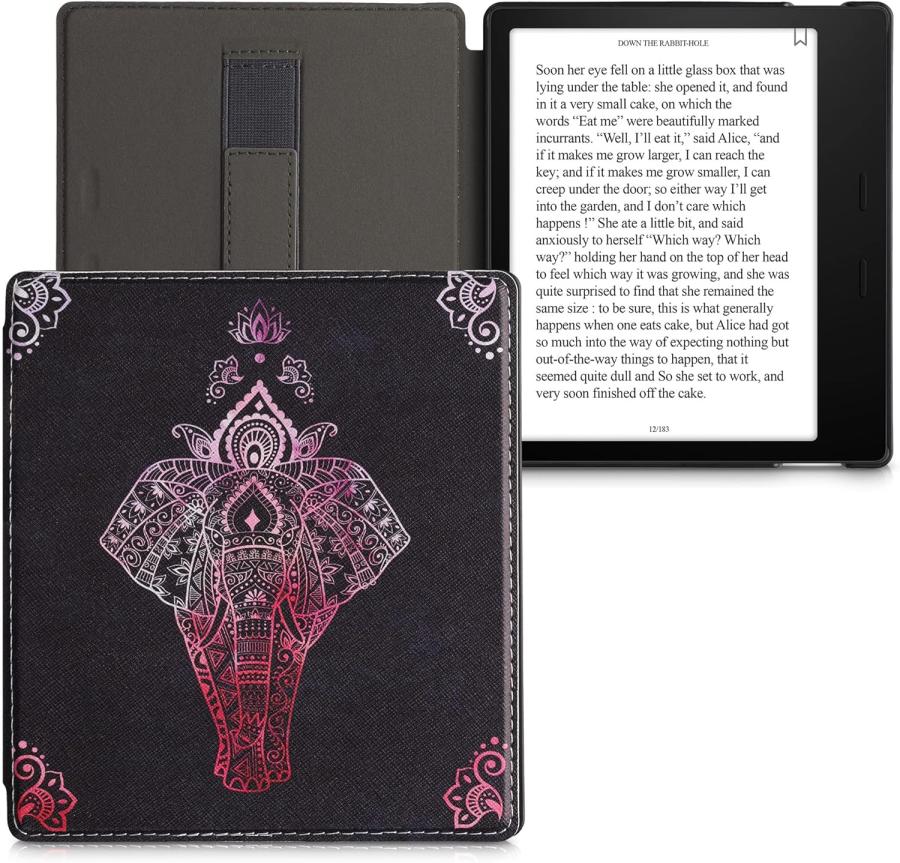 Pouzdro KW Mobile - Elephant Sketch Stand - KW5784901 - pro Amazon Kindle Oasis 2/3 - antracitové