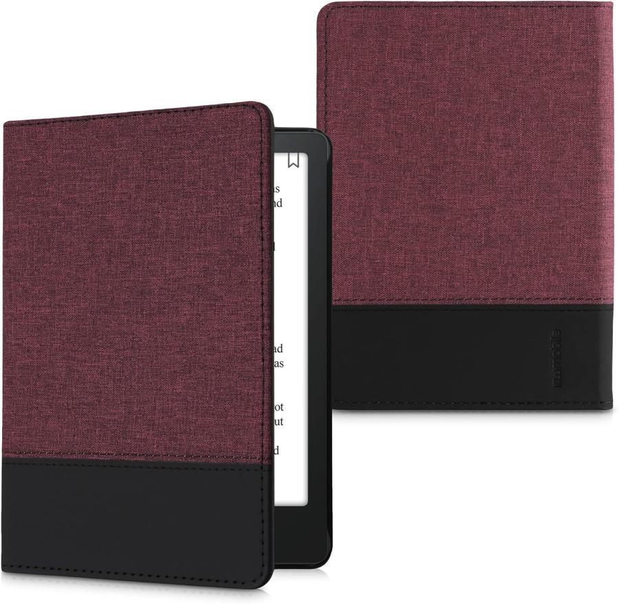 Pouzdro KW Mobile - Leather And Canvas - KW5715720 - pro Amazon Kindle Paperwhite 5 (2021) - červené, černé