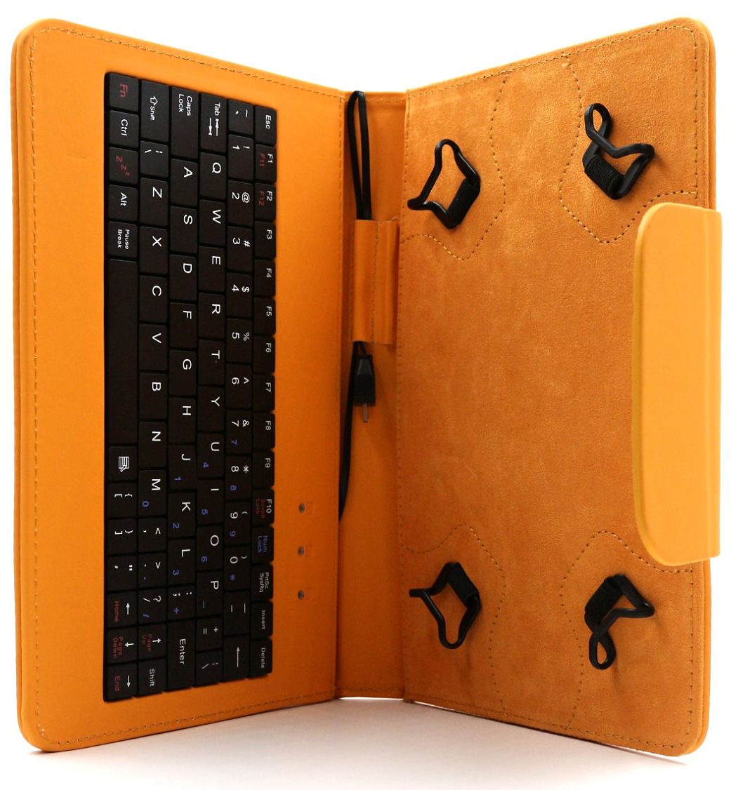 C-TECH PROTECT NUTKC-01O - pouzdro univerzální s klávesnicí pro 7"-7,85" tablety, FlexGrip - oranžové