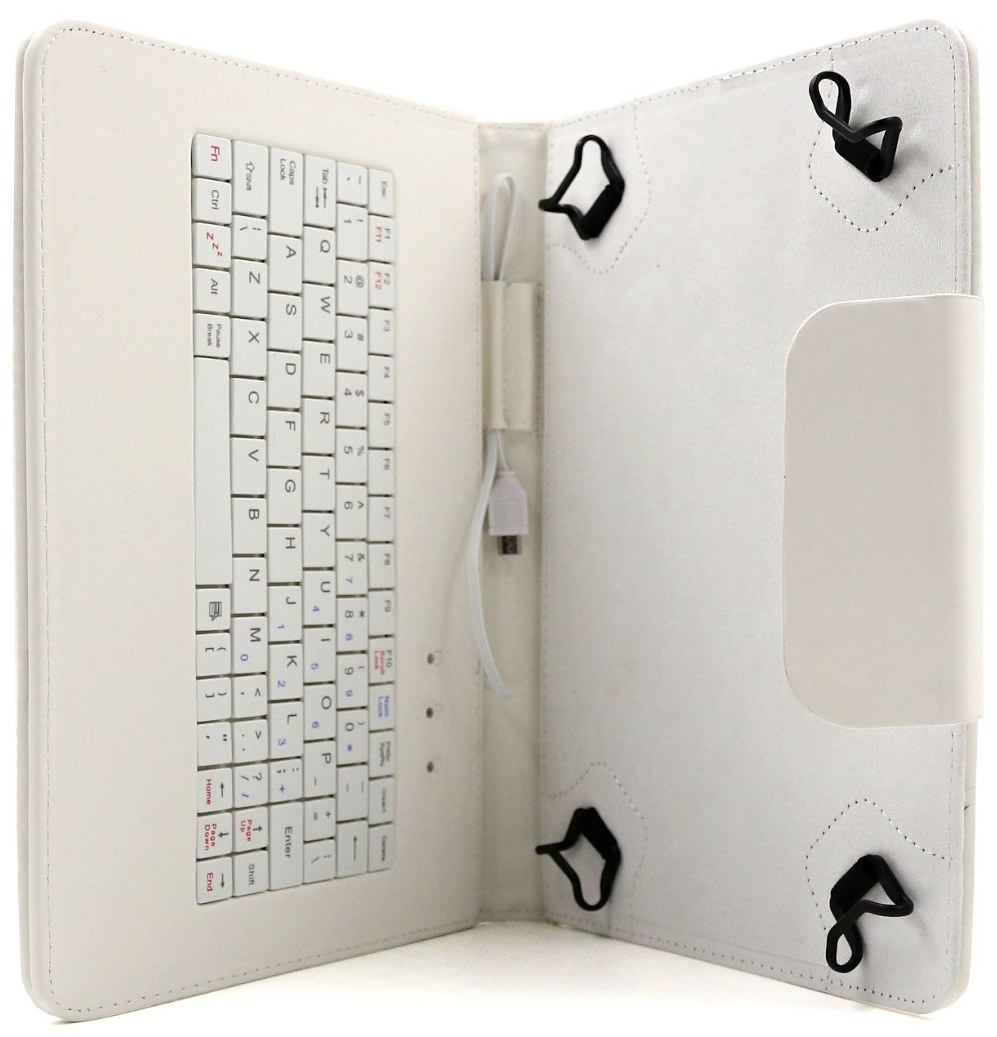 C-TECH PROTECT NUTKC-04W - pouzdro univerzální s klávesnicí pro 9,7"-10,1" tablety, FlexGrip - bílé