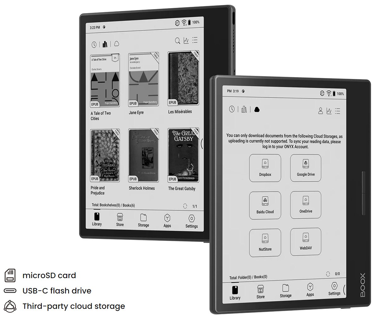 ONYX BOOX PAGE, 7", 32 GB, Bluetooth, Android 11, E-ink displej, WiFi - černý