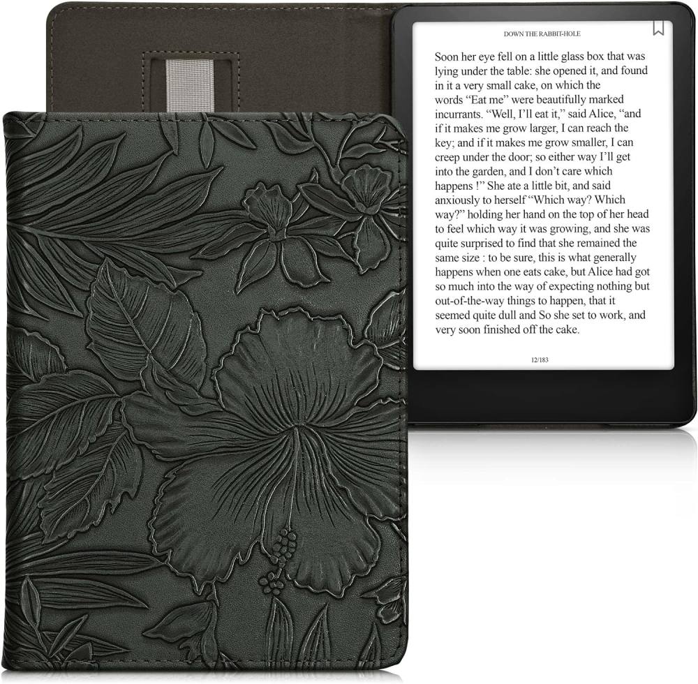 Pouzdro KW Mobile - Embossing Flowers - KW5781020 - pro Amazon Kindle Paperwhite 5 (2021) - vícebarevné, kapsa na ruku