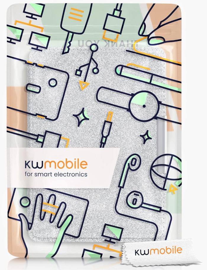 Pouzdro KW Mobile - Glitter Uniform - KW4664470 - pro Amazon Kindle Paperwhite 4 (2018) - stříbrné
